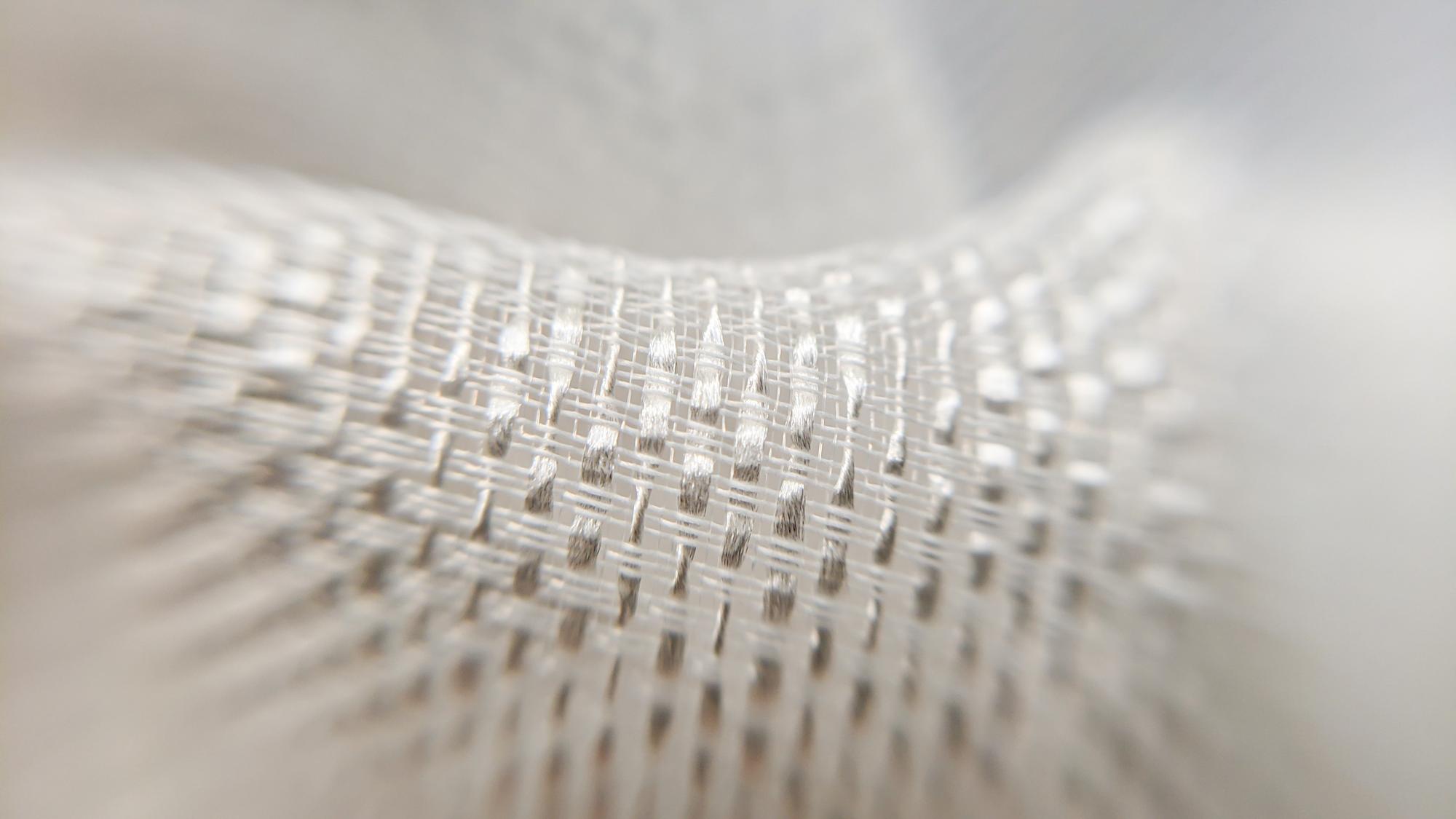 close-up of premium hand embroidery on linen